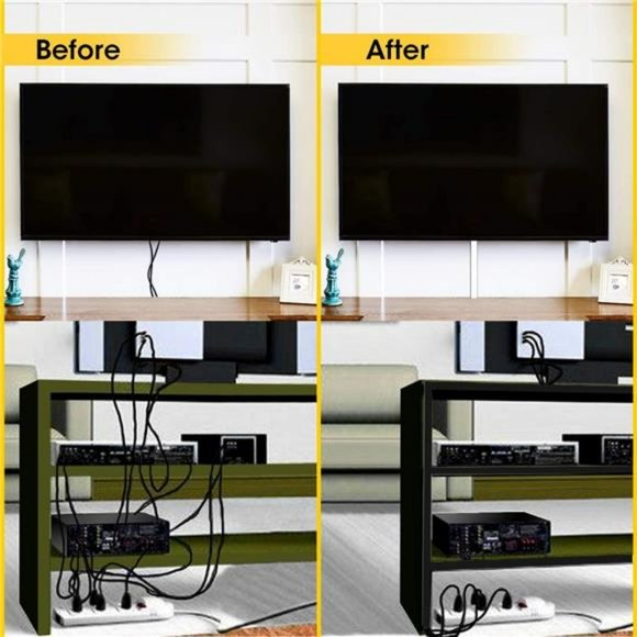 Cable Raceway Kit, Cable Management System Kit - 9x15.4inch, Black - Picture 7 of 7